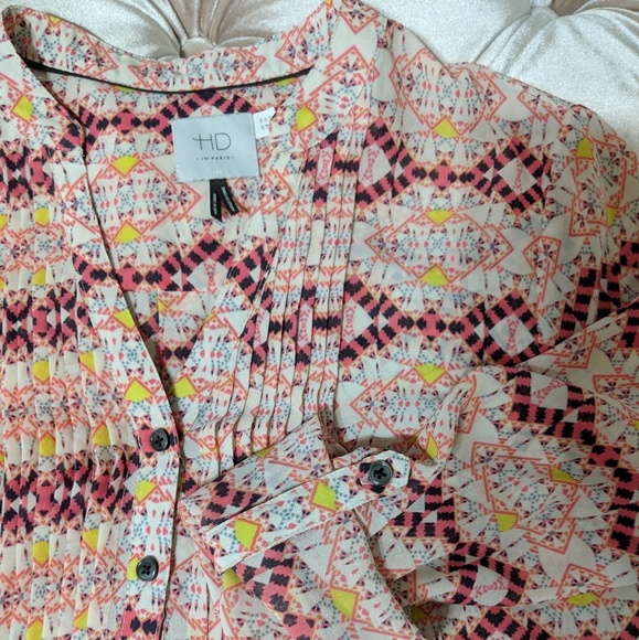 ANTHROPOLOGIE HD in Paris geometric blouse - Picture 2 of 7